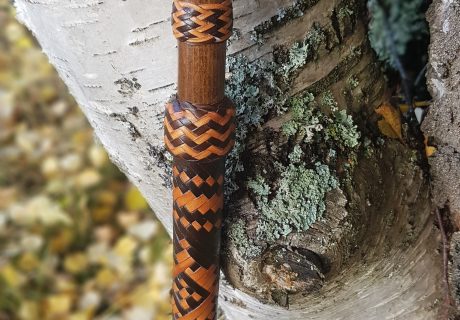 Leather walking cane